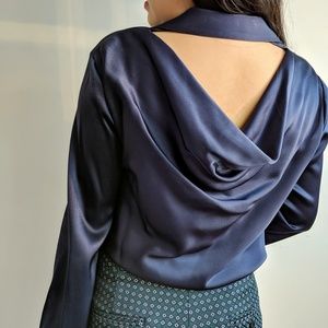 Drew Silk Navy Top